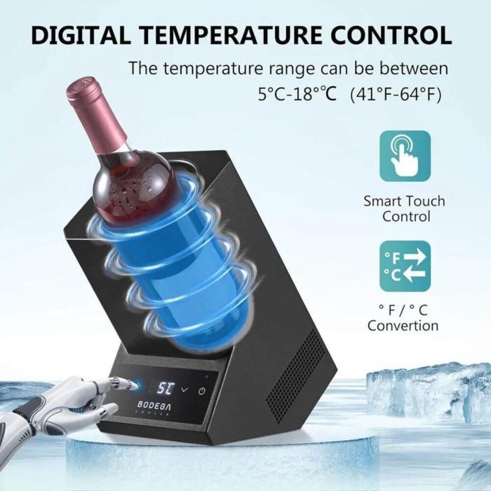 Bodega Cooler Bottle Wine Chiller Single Bottle, New! - Picture 2 of 7